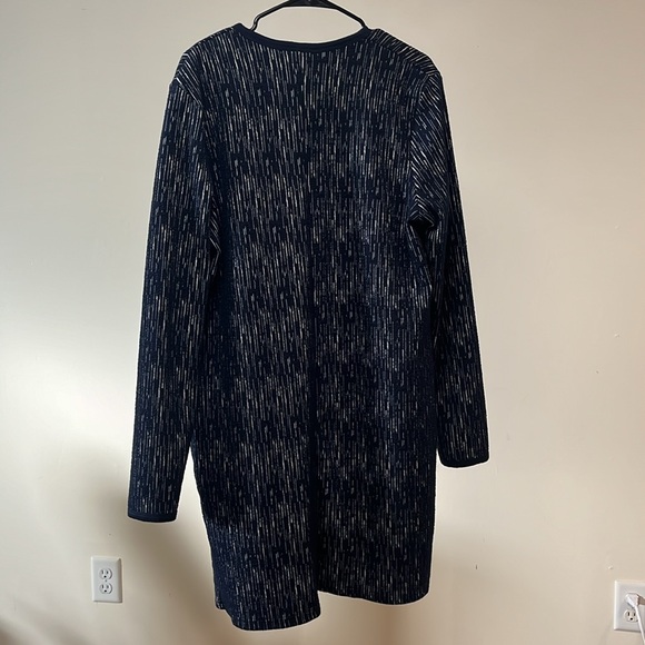 Navy Longline Jacquard Coat by Long Tall Sally - Picture 10 of 10